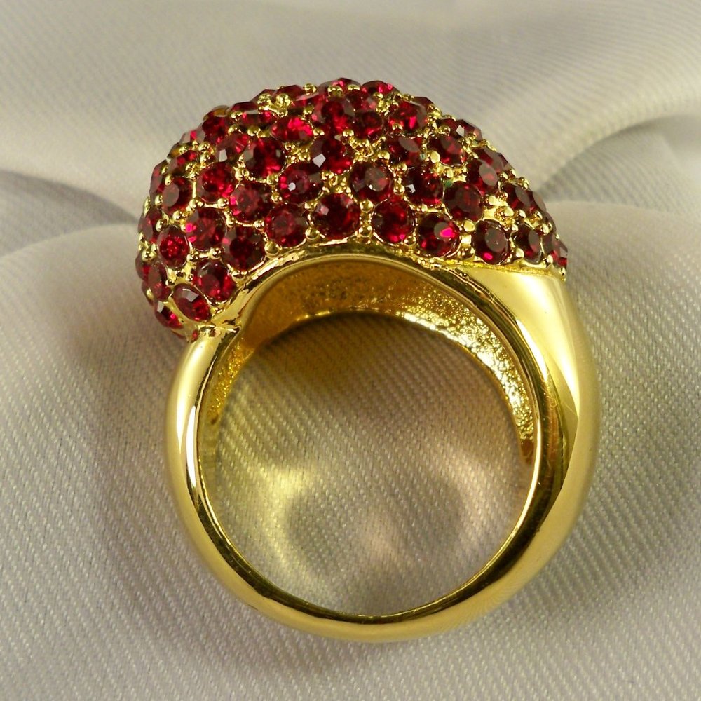 New Hutton Wilkinson Ruby Red Cubic Zirconias Gol… - image 6
